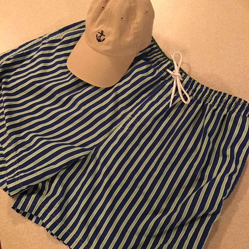 Men's Striped Classic Swim Trunks